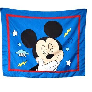 Disney Mickey Mouse Pillowcase Sham 30" x 24" Oversized Blue Lightning Stars